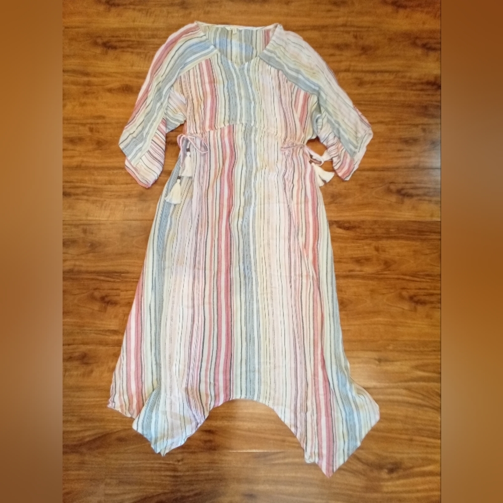 Krazy Kat Striped Handkerchief Hem Dress, S